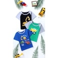 thumbnail image 4 of HILEELANG Toddler Little Boys T-Shirts 3 Pack, 100% Cotton Short Sleeve Tees for Kids 2-7T, Cute Construction Vehicle & Truck Prints Casual Summer Tops for 4T, 4 of 5