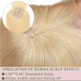 thumbnail image 3 of MY-LADY Hair Toppers for Women Real Human Hair with Bangs 3 Clip In Remy Topper Hairpiece for Thin Hair Natural Looking Hair Extensions 14inch #613 Bleach Blonde, 3 of 8