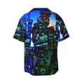 thumbnail image 6 of Lsque Five Nights At Freddy'S print Men's Cuban Collar Short Sleeve Shirt Summer Beachwear Casual Button Down Fashionable Vacation Leisure Shirt-Medium, 6 of 7