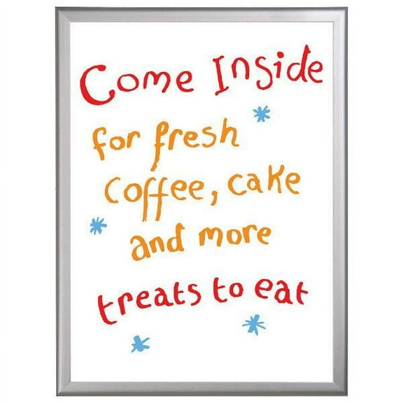 Write On Board - Dry Wipe 16"w x 22"h Writable Area Silver Frame, White Surface
