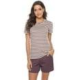 thumbnail image 3 of Purcoar Women's Shorts Pajama Set,Modal Short Sleeve Sleepwear Nightwear M, 3 of 5