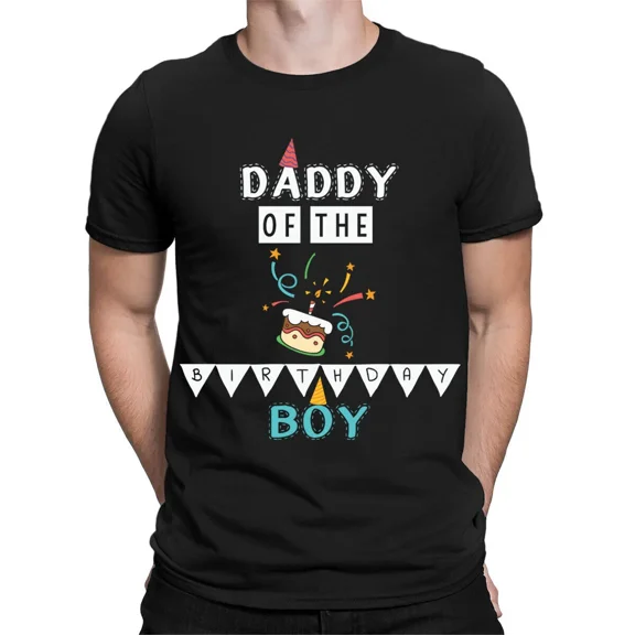 Daddy Of The Birthday Boy Fathers Day Gift Funny Party Mens T-Shirts Top #TA-89