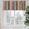 thumbnail image 5 of Boho Valances for Windows, 42 x 12in, Retro Ethnic Vintage Floral Geometric Splicing Rod Pocket Kitchen Valance Curtain Light Filtering Window Treatments for Living Room Bedroom, 1 Panel, 5 of 7