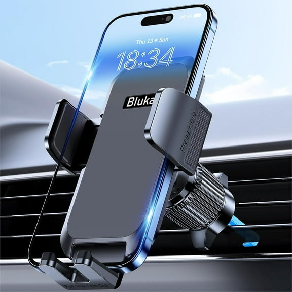 Car Phone Holder Mount, Super Stable Air Vent Cell Phone Car Mount with 2025 Metal Hook Clip, 360° Rotation,One Button Release for iPhone, Galaxy, Google, and All Other Smartphones