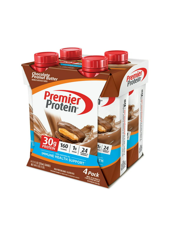 Premier Protein Chocolate Peanut Butter High Protein Shake, 11 fl oz, 4 Ct