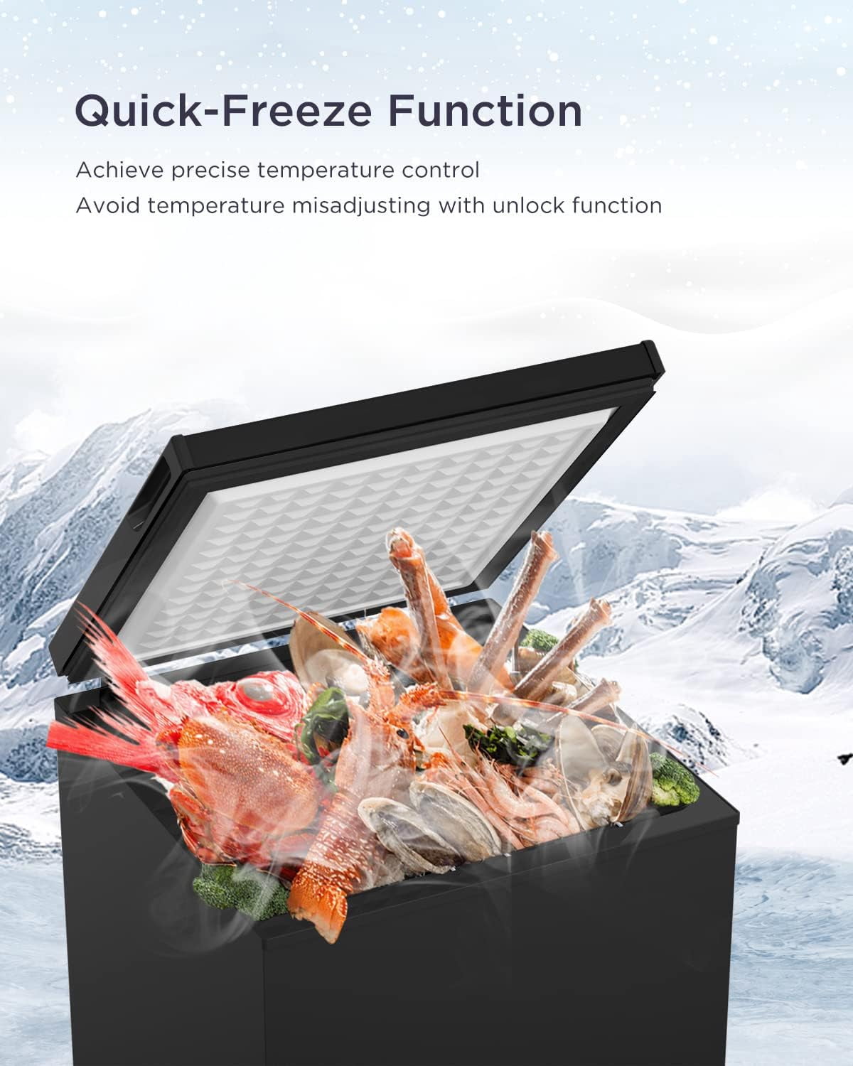ADT Low temperature Chest Freezer 3.5 Cubic Feet Free-Standing Top Door Freezers 14℉ to -40℉