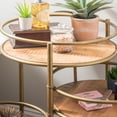 thumbnail image 6 of Dason Urban 3-Tier Metal Plant Stand, Gold Base with Acacia Wood Top, 6 of 10
