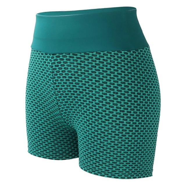 Booty Shorts High Waist Yoga Shorts Elastic Waist Running Gym Workout Biker Shorts for WomenL