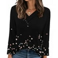 thumbnail image 5 of Uootdi Fall Fashion Must Haves Womens Cross V Neck Button Down Long Sleeve Gift Shirts Floral Printed Tunic Tops Fall Casual Outf, 5 of 7