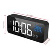 thumbnail image 3 of Reloj electrónico inteligente con espejo LED, portátil, hogar, USB, control de voz, temporizador silencioso, música, reloj despertador, recordatorio, negro kenally HA001362-02B, 3 of 6
