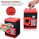 thumbnail image 4 of Hucha con contraseña de cajero automático electrónico de dibujos animados, moneda en efectivo, caja de ahorro de dinero de papel de desplazamiento automático, regalo para niños (negro rojo) oso de fresa Electrónica, 4 of 5
