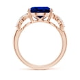 thumbnail image 2 of ANGARA Lab Grown 4.75 Ct Blue Sapphire Ring with Diamonds for Women in 14K Rose Gold (Size-12x10mm) | September Birthstone, Anniversary, Jewelry Gift for Women | Lab-Grown Blue Sapphire Ring, 2 of 7