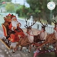 thumbnail image 4 of 21" Christmas Window Cling Decal. Large Santa Sleigh and Reindeers Christmas Window Glass Decoration. Reusable Non-Adhesive Holiday Home Window and Door Decor. Made in America., 4 of 6