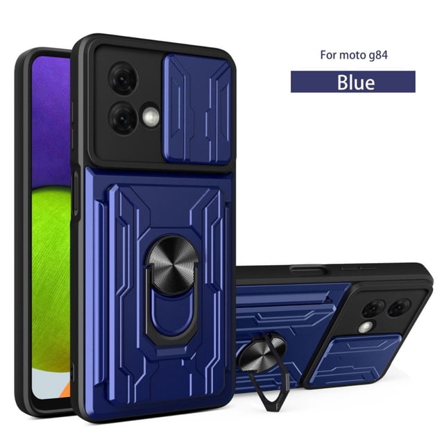 Funda Uso Rudo con Tarjetro y Anillo Card Slot Bumper Para Moto G84