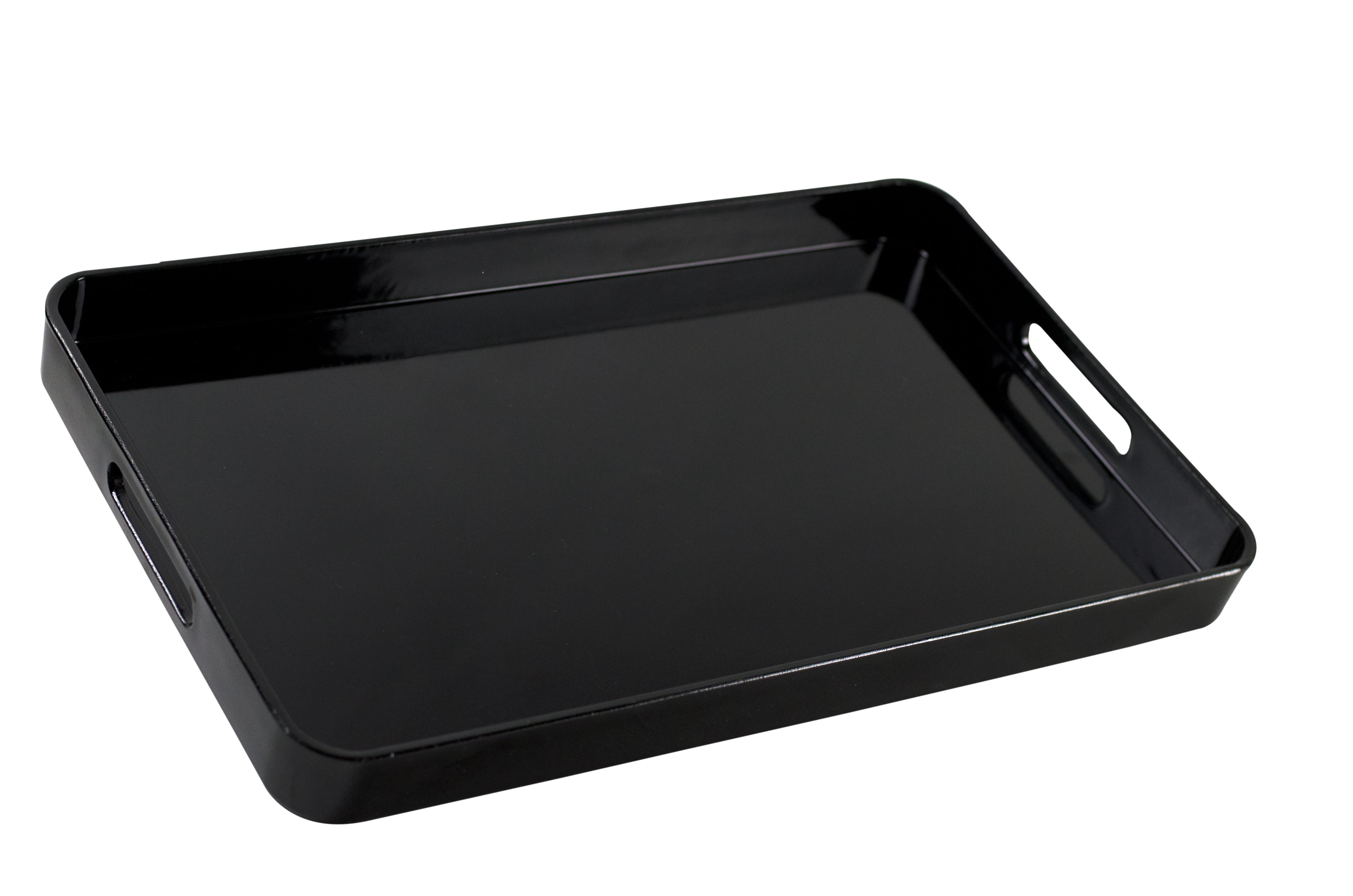 10 Strawberry Street Lacquer Rectangular Serving Tray, Black