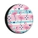 thumbnail image 1 of Balery Pink Striped Flamingo Cubiertas para Neumáticos - Protector Resistente para Neumáticos de Camioneta, SUV, Remolque, Camper y RV-17 inch, 1 of 6