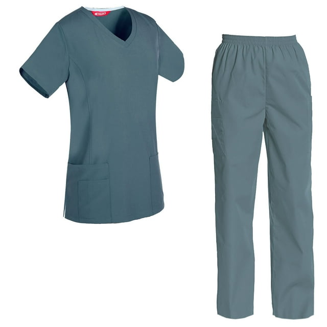 Women's Scrubs Set Scrub Top and Pants Scrubs Set