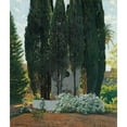 thumbnail image 2 of Santiago Rusiñol 20x23 Black Ornate Framed Double Matted Museum Art Print Titled: The Source of the Cypresses (The Cypress Fountain), 2 of 5
