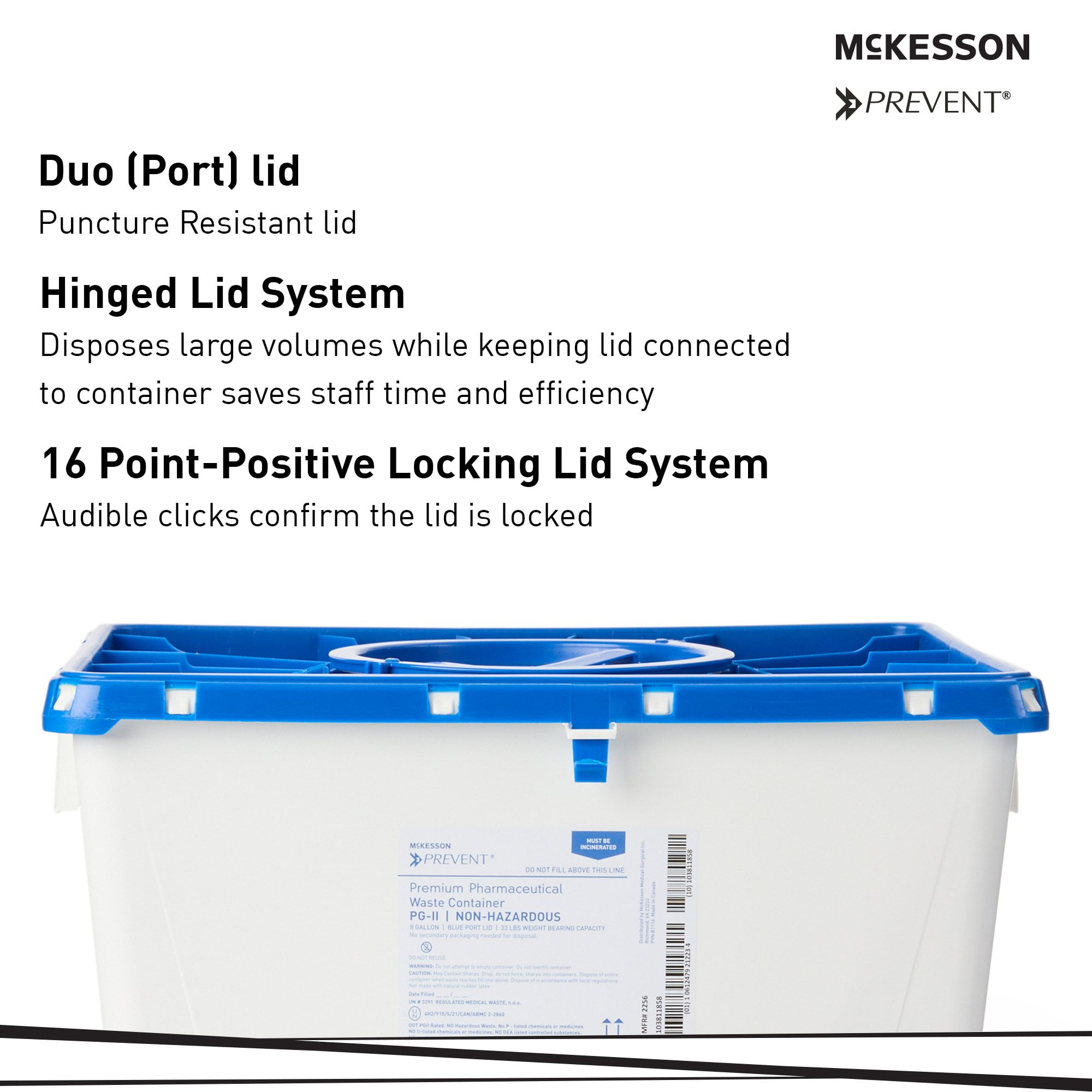 McKesson Prevent Pharmaceutical Waste Container 8 gal. Vertical Entry