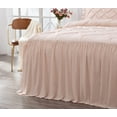 thumbnail image 3 of Chezmoi Collection Aria 3-Piece Pintuck Ruffle Skirt Bedspread Set, Soft Lightweight French Country Chic Farmhouse Pinch Pleat Crinkled Texture Microfiber Bedding, King, Blush, 3 of 9