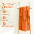 thumbnail image 4 of Dan River Bath Towel 30x60 pack of 4 Ultra Soft Quick Drying Large Cotton Towel - Orange, 4 of 10