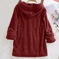 thumbnail image 5 of UAMVSH Fuzzy Fleece Hoodie for Women Plus Size Sherpa Warm Long Sleeve Hooded Pullover Comfy Plush Loungewear Sweatshirts for Winter(4X-Large,Wine), 5 of 7