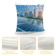thumbnail image 4 of Patifu Solar Panel City Skyline Blue Sky Graphic Decorative Cushion Throw Pillow Cover Home Furnishing Short Plush 24x24in, 4 of 5