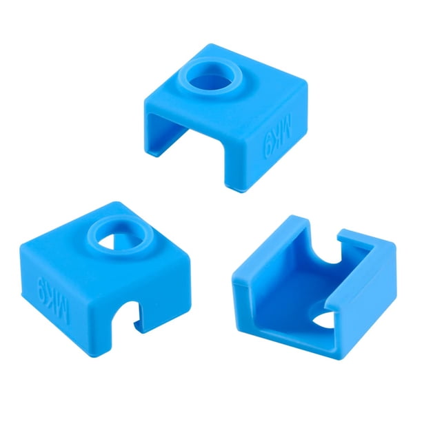 Aokin Impresora 3D Hotend Calcetín De Silicona Bloque Calentador Cubierta De Silicona Para Creality Ender 3 Ender 3 Pro Ender 5 Ender 5 Pro Cr-10/10S Anet A8 Mk7/8/9 Hotend Azul 3 Piezas
