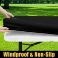 thumbnail image 2 of Smiry Rectangle Picnic Tablecloth, Waterproof Wipeable Table Cloth, Washable Elastic Table Cover for Outdoor and Indoor, 30"x72", Black, 2 of 9