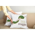 thumbnail image 3 of Ambesonne Funny Throw Pillow Cover 2 Pack, Cartoon Snake Mascot Love, 18", Green Navy Ecru, 3 of 6