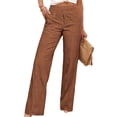 thumbnail image 5 of FNFYFH Cotton Linen Pants for Women High Waist Pull On Straight Leg Pants Loose Fit Work Slacks, 5 of 8