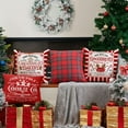 thumbnail image 6 of Christmas Pillow Covers 16x16 Inch Set of 4 Gingerbread Bakery Decorative Throw Red Stripe Pillows Covers Merry Christmas Winter Holiday Decor for Couch 155, 6 of 6