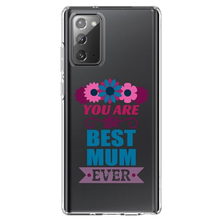 DistinctInk Clear Shockproof Hybrid Case for Galaxy Note 20 ULTRA (6.9 Screen) - TPU Bumper Acrylic Back Tempered Glass Screen Protector - You Are the Best Mum Ever