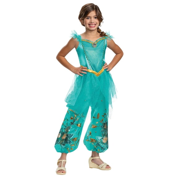 Disguise Toddler Girls' Aladdin Deluxe Princess Jasmine Jumpsuit Costume - Size 3T-4T
