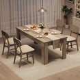 thumbnail image 3 of Dining Table for 6-8, 71" Rectangular Farmhouse  Kitchen Table with Large Tabletop,  Extra Support Base & Triangular Table Leg, Sturdy, for Apartment, Small Space, 3 of 39