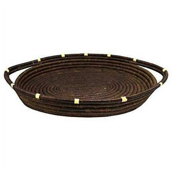 Rwanda Natural Sweetgrass and Rafia Oval Tray