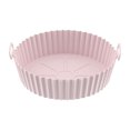 thumbnail image 2 of Reheyre Air Fryer Baking Tray - Round Shape, Dual Handles, Cold and Heat Resistant, Non-stick Silicone Pot Grill Pan for Air Fryers, 2 of 8