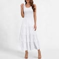 thumbnail image 3 of GUACER Maxi Dresses for Women Smocked Sleeveless Tiered Long Summer Dress Casual Flowy A-Line Beach Vacation Boho Outfits, 3 of 7
