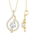 thumbnail image 3 of Rosec Jewels - Lab Grown Diamond Leaf Pendant (EF-VS Quality) - Minimalist Necklace with Chain, 10K Yellow Gold, 3 of 6