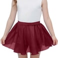 thumbnail image 2 of Eltusu Girls Dance Skirts, Breathable Solid Color Comfort Elastic Waistband Mini Skirts Wine Size 8-9T, 2 of 6