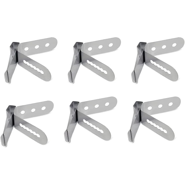 6 Pieces Food Thermometer Holder Clip Probe Clip Holder Stainless Steel Grill Thermometer Clip Ambient Temperature Reading for Deep Frying Milk Roasting (Silver) Type 1