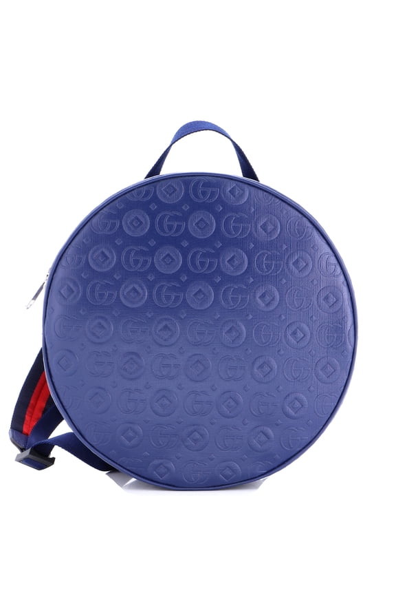 Pre-Owned Children's Round Zip Backpack Embossed Leather By Rebag