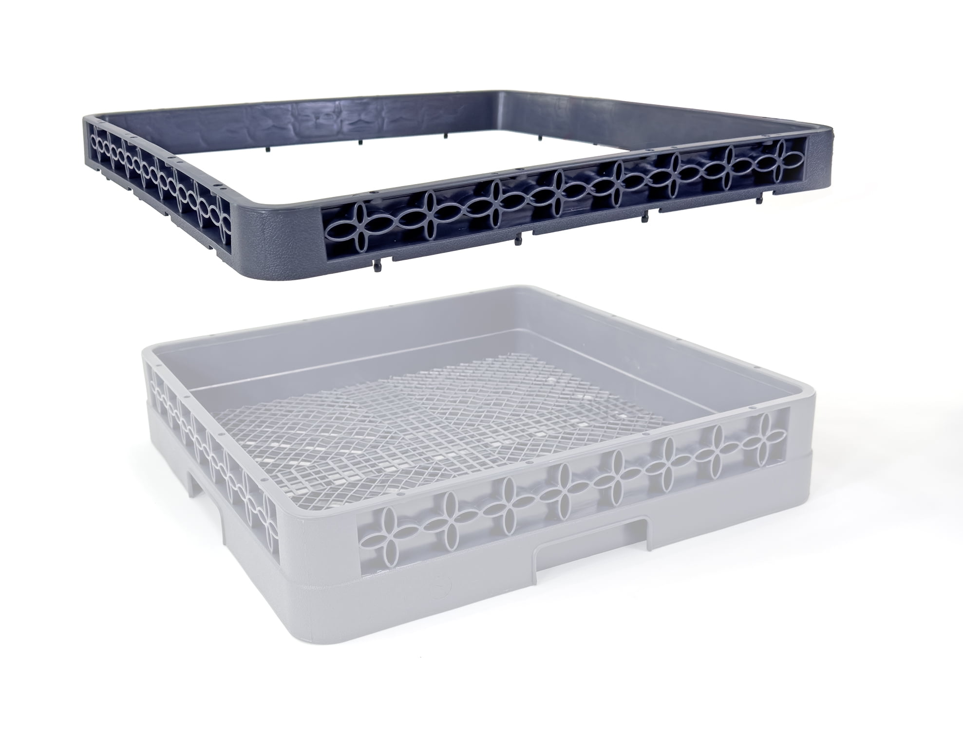 Full-Size Open Glass Rack Extender | Full-Size Combination | Polypropylene | Gray. (2 Pack)