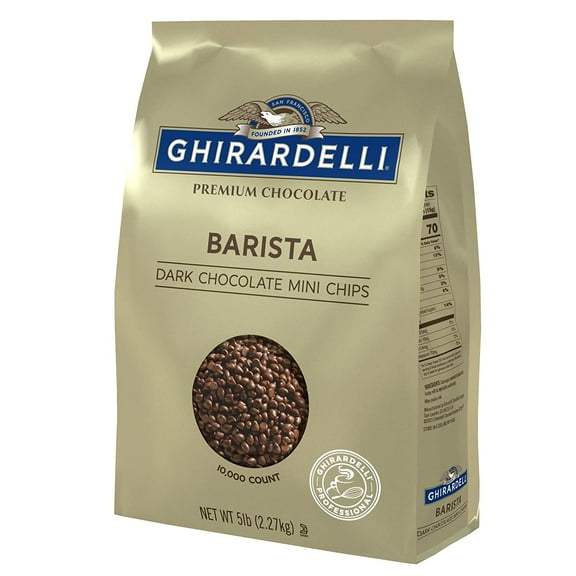 Ghirardelli Chocolate Company Dark Chocolate Barista Mini Chips 10,000 per lb, 5lb. Bag Barista Mini Chips 5 lb (Pack of 1)