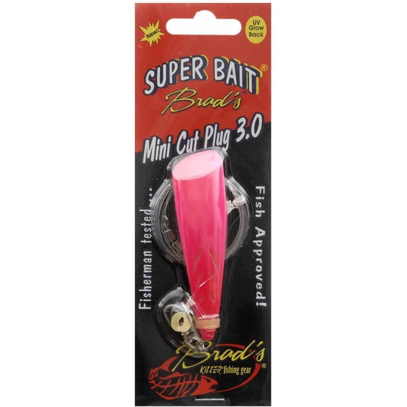B.S. Fish Tales Super Bait Cut Plug 3", Hot Pink