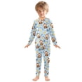 thumbnail image 3 of Monkey Yellow Banana Pattern Cotton Pajamas 2 Piece Set Sleepwear Soft and Comfortable Homewear Nightwear, 3 of 7
