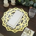 thumbnail image 4 of Balsa Circle 6 Metallic Gold 13 in Disposable Cardboard Placemats Laser Cut Geometric Star Design Party Events, 4 of 8