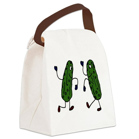CafePress - Funny Pickles Dancing - Canvas Lunch Bag with Strap Handle