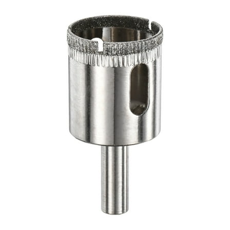 1-Pack Diamond Hole Saw Drill Bit, 1.06 Inch / 27mm Glass Drill Bit for Ceramic/Marble [Silver Tone]