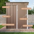 thumbnail image 3 of Asofer Metal Shed, Outdoor Storage Shed, Small House Outdoor Cabinets, All Weather Resistant Storage Cabinet, Brown, 3 of 11